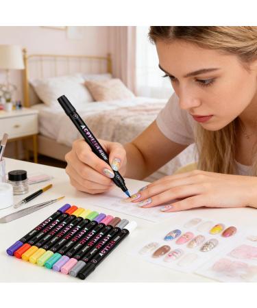Nails-Art Lot de 24 marqueurs double extr mit pour la peinture des ongles 24 couleurs pour loisirs cr atifs salons domicile d butants pas de durcissement UV n cessaire - Buy Online on GoSupps.com