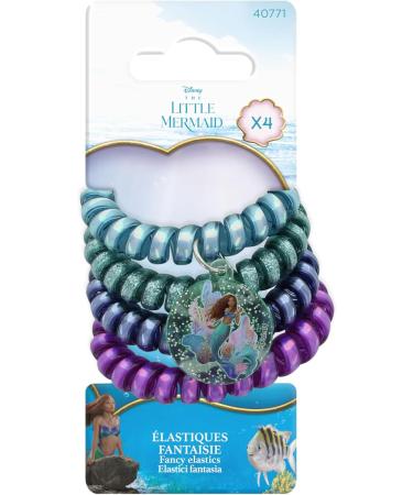 DISNEY La Petit Siren Ariel Hair Bands Set of 4 + 1 Charm Mermaid Tail Effect Girls Accessories Glitter Spiral Cable Metal Free The Little Mermaid Film - Buy Online on GoSupps.com