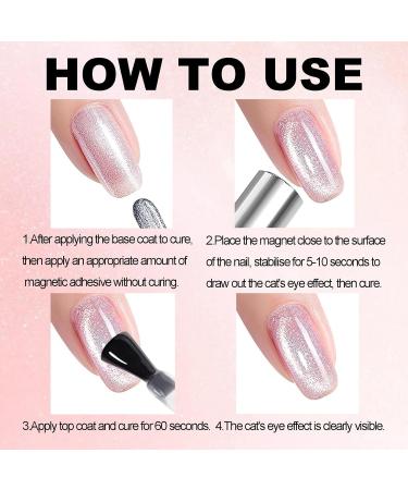 Cat Eye Gel Nail Polish Jelly Pink Magnetic Nail Polish with Magnet Soak-Off UV/LED Holographic Gel Nail Polish DIY Manicure Nail Salon at Home 10ML - Buy Online on GoSupps.com