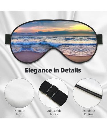 Serene Seaside Sunset Print Sleep Mask - Double-Sided Unisex Eye Mask for Sound Sleep & Skin Care - Buy Online on GoSupps.com