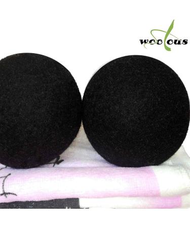 Woolous Black Dryer Balls - Eco-Friendly XL Organic Wool Laundry Set (3 Pack) - Premium Handmade New Zealand - Buy Online on GoSupps.com