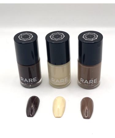Embrace Autumn Glamour: Brown Nail and Nude Polish Set with Bonus Nail Art Stickers - 15ml Each