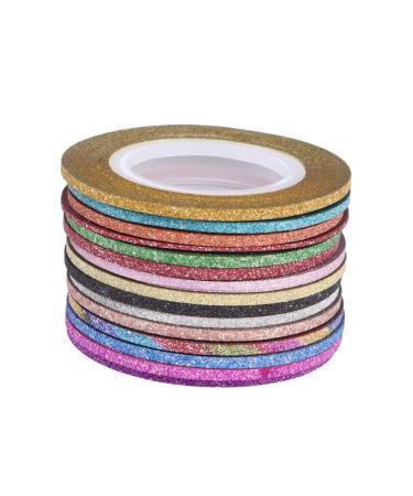 14 Rolls 2mm Shiny Nail Art Line Tape Stickers Set - Manicure DIY Tool for Women 14 Colors Nail Art Striping Tape for Nail Designs As Shown 4.5X0.2cm
