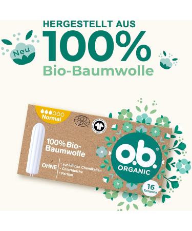 Buy ob Tampon Organic Normal - 100% Organic Cotton Medium to Heavy Flow 16 Pieces | Natural Protection for Women - Buy Online on GoSupps.com