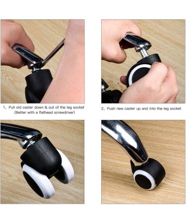 Threaded Shaft Swivel Castors Ball Castors 5 Set Wheel Heavy Duty Premium Replacement for Protecting Hardwood Floors 2 inch Black - Buy Online on GoSupps.com