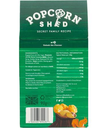 Popcorn Shed Butterly Nuts Gourmet Popcorn Gift Box - Gluten Free, Natural & Vegetarian - 80g Butter & 90g Snack - Perfect for Movie Nights (Pack of 1) - Buy Online on GoSupps.com