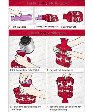 2L HomeTop Premium Classic Rubber Hot/Cold Water Bottle w/ Cute Stuffed Animal Cover - Light Purple - 67.63 fl oz - Buy Online on GoSupps.com