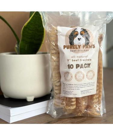 Purely Paws All-Natural Beef Trachea - Safe Digestible Dog Chews - Single Ingredient Trachea Chew - Rawhide Free (9 Inch 10 Count) 9" (10 Pack) - Buy Online on GoSupps.com
