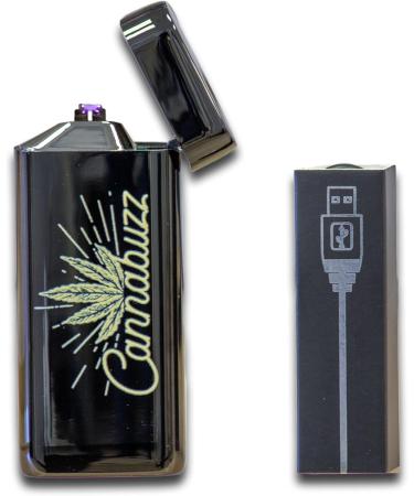 AVECMOI Electric Lighter - Flameless Rechargeable USB Type-C cable included - Charge level indicator LED - Mechanical closing cover with smart activation for added protection (Black Metallic Cana-logo) - Buy Online on GoSupps.com