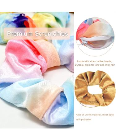 Velvet Pocket Scrunchie 6 Pack with Hidden Zipper - Vsco Girls Women Hair Accessories - Buy Online on GoSupps.com