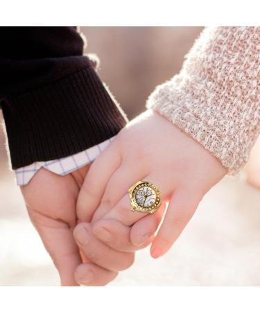 Bague de montre pour femme bague d'horloge vintage | Affichage pr cis bague d'horloge ronde pour homme et femme Dor  - Buy Online on GoSupps.com