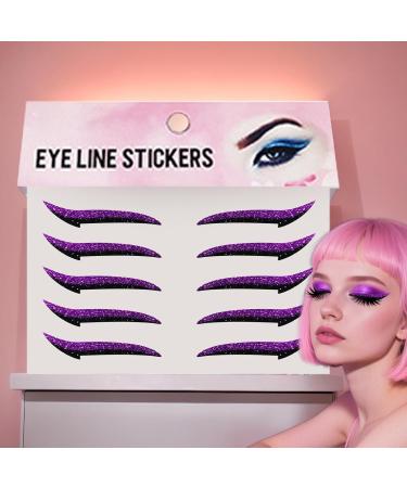 Autocollants Eye Liner Patch Maquillage Fard Paupi res - 10 Pi ces Autocollants Maquillage Yeux R sistants l'Eau Bandes Longue Tenue pour Femmes Violet - Buy Online on GoSupps.com