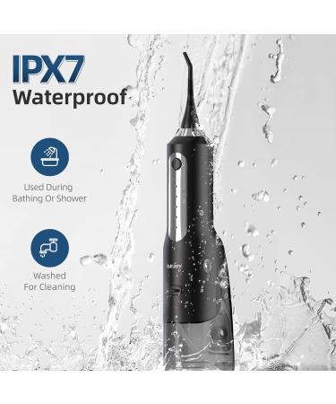 Cordless Water Flosser - Rechargeable Oral Irrigator for Teeth Cleaning | 8 Jet Tips, 5 Cleaning Modes | IPX7 Waterproof - Ideal for Home and Travel | Black - Buy Online on GoSupps.com