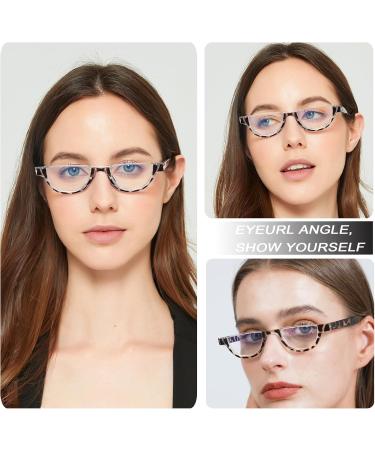 EYEURL Half Frame Reading Glasses for Women - 5 Pack Blue Light Blocking Rimless Computer Readers Anti UV Spring Hinges 2.0 Strength - Stylish & Functional Eyewear - Buy Online on GoSupps.com