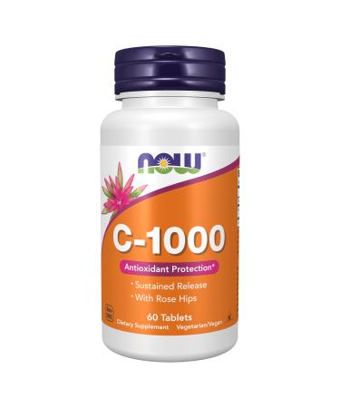 Now Supplements Vitamin C-1 000 with Rose HIPS Sustained Release Antioxidant Protection* 60 Tablets
