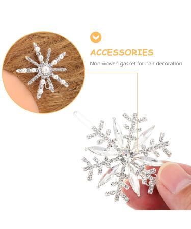Strass Crystal Snowflake Hair Clips - 5PCS Sparkling Christmas Hair Pins & Winter Bride Barrettes - Buy Online on GoSupps.com