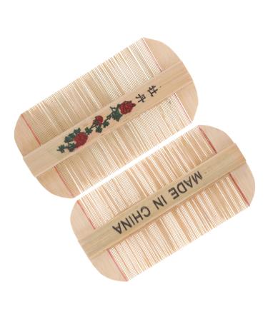 2pi ces Peigne Dents Fines Bambou Naturel pour Toilettage des Cheveux limination des Pellicules Usage pour Chats et Chiens Compact et Facile Ranger