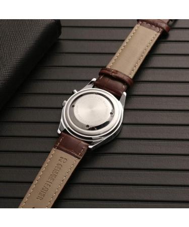 Montre Parlante Analogique avec Alarme Annonce de l'heure et Date en Fran ais Pour Aveugle et Les Personnes Malvoyant Cadran Noir (Bracelet Cuir Marron TFSW-2004C) - Buy Online on GoSupps.com
