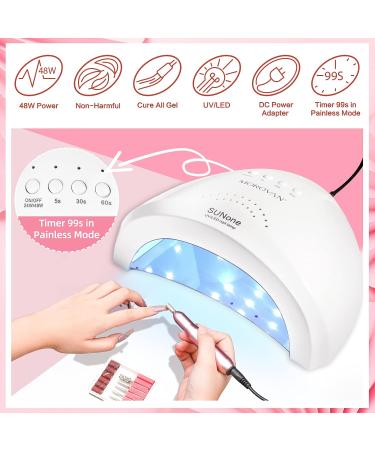 Morovan 5 in 1 Builder Gel Nail Kit with 48W LED Lamp - Professional Nail Repair & Extension Set with 6 Colors - Nail Decoration - Buy Online on GoSupps.com