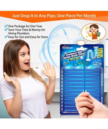 Drain Sticks Drain Cleaner Sticks Drain Stix Prevent Clogs Freshen Smells Non-Fragile Drain Cleaning Sticks for Sinks - Buy Online on GoSupps.com