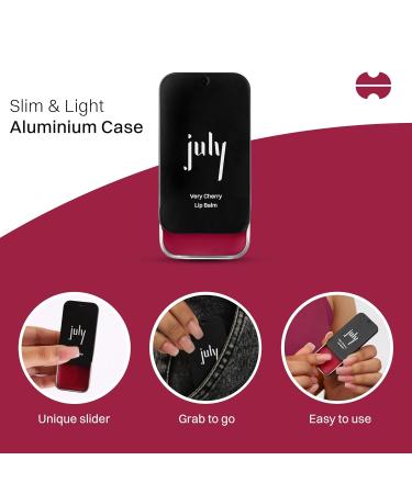 July Very Cherry Lip Balm - 24hr Moisturization for Dry & Chapped Lips | SPF 15 | Hydrate & Lighten | Jojoba & Almond Oil | 10gm - Buy Online on GoSupps.com