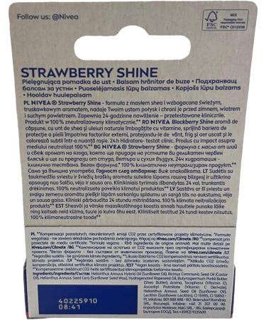 Beiersdorf Nivea Strawberry Shine Moisturizing lipstick with shea butter nourishing oils and vitamins 48 g - Buy Online on GoSupps.com