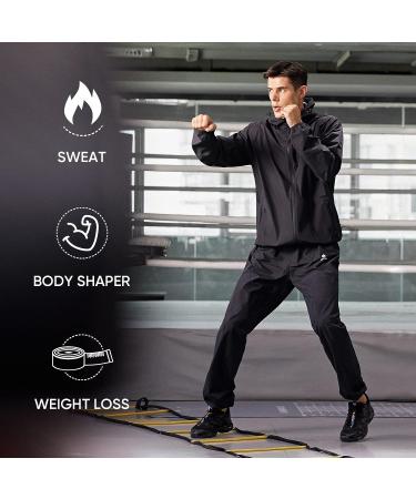 HOTSUIT Sauna Suit for Men - XL Black Weight Loss Sweat Suit - Buy Online on GoSupps.com