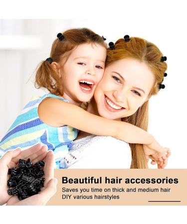 Hanyousheng 24 Pcs Mini Hair Clips - Non-Slip Black Plastic Claw Clips for Women and Girls | Hair Accessories - Buy Online on GoSupps.com