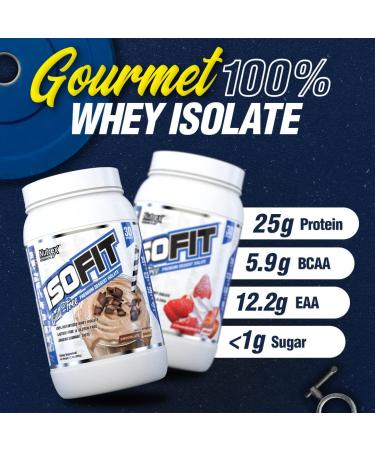 Nutrex IsoFit Whey Protein Powder - 100% Whey Isolate for Muscle Recovery | High EAAs & BCAAs | Fast Absorption | Strawberries & Cream - 30 Servings - Buy Online on GoSupps.com