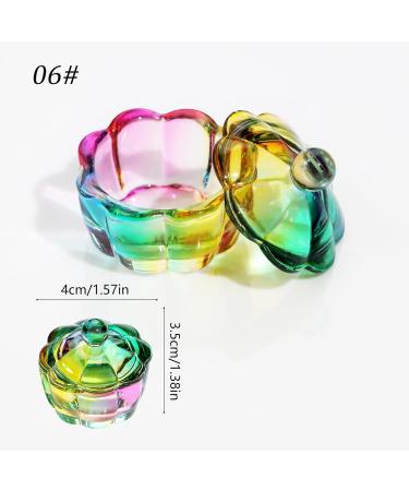 Nails Art Glass Dappen Dish Crystal Glass Dish Nails Art Dappen Dish With Lid Heart Shaped Liquids Crystal Cup Multi-color - Buy Online on GoSupps.com