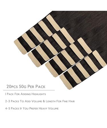 Buy If-alife Tape Extensions | 20Pcs Real Hair 26 Inch Dark Brown to Chestnut Brown & Dirty Blonde Highlights - Silky Straight Remy Invisible Skin Weft - Buy Online on GoSupps.com