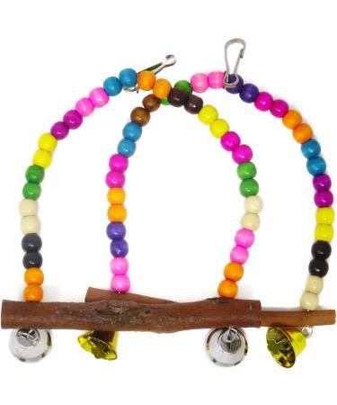 HONBAY Wooden Bird Swing Perch Toy for Small Birds - Parrot Hanging Toy - Buy Online on GoSupps.com