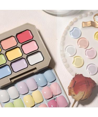 Creamy Colorful Nail Polish Set Solid Cream Gel Polish Set Nine-Square Grid Solid Gel Glue Nail Polish Glue Set Long Wear Nail Polish Kit for Women Girls - Buy Online on GoSupps.com