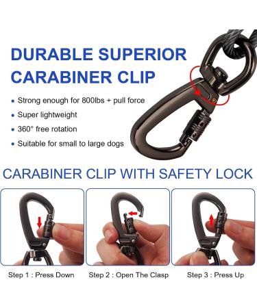 Buy Tie Out Leashes for Dogs - Shock Absorbing Yard Leash (3-15m 9m Blue) | Durable & Safe for Outdoor Use - Buy Online on GoSupps.com