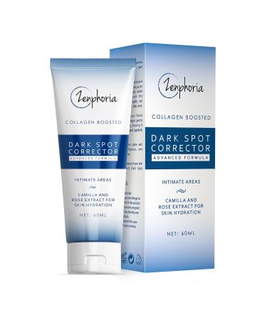 Zenphoria Dark Spot Corrector Cream Collagen Boosted Hydration and Skin Moisturizing Formula for All Body Parts Including Intimate Areas Camellia and Rose Extract 2 oz