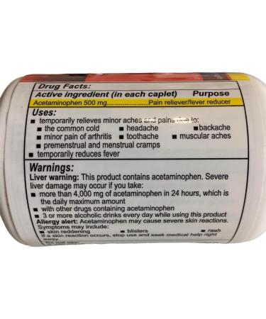 Buy Walgreens Acetaminophen 500mg Extra Strength - 125 Caplets for Pain Relief and Fever Reduction - Buy Online on GoSupps.com