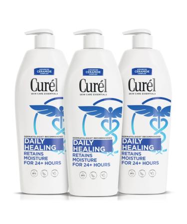Curel Daily Healing Body Lotion for Dry Skin Hydrating Body Lotion with Advanced Ceramides Complex Dermatologist Recommended 13 Oz Pack of 3