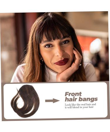 FRCOLOR 1pc Air Bangs Human Hair Clip on Fringe Bangs Clip on Bangs Dark Brown Clip in Fringe Clip-in Hair Extension Fake Fringe Bang Woman Wig Woman Clip Hair Fringe Cute Hair Extensions - Buy Online on GoSupps.com