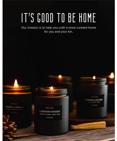 Smokey Fireside Scented Candle for Men | Soy Aromatherapy Candle in Black Jar - Buy Online on GoSupps.com