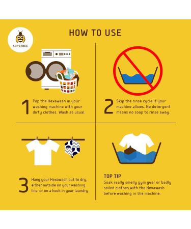 SuperBee Eco Laundry Kit - Chemical-Free Travel Set for Sensitive Skin | 300 Loads 3 Wool Dryer Balls & Cotton Mesh Bags - Buy Online on GoSupps.com