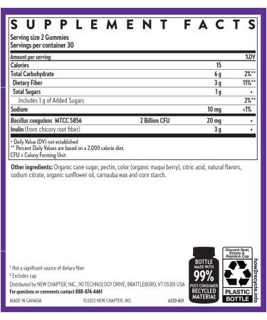 New Chapter Probiotic Gummies for Women and Men All-Flora (1 Month Supply) 55% Less Sugar+ Formulated for Holistic Gut Health Support with Probiotics + Prebiotic Fiber + 100% Vegan + Non-GMO 60 Count (Pack of 1) - Buy Online on GoSupps.com