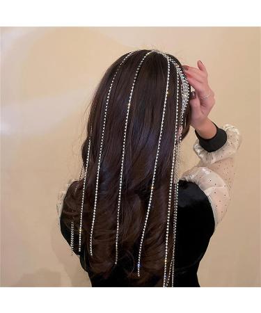 ORYOUGO Bling Rhinestone Tassel Headband - Sparkling Crystal Hair Band with Long Punk Chains for Women and Girls - Buy Online on GoSupps.com