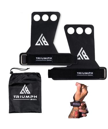 Triumph Bull Hand Grips for Crossfit. Pull Ups Grips with Wrist Straps That Brings You Comfort and Support | Offers Hand Protection from Rips and Blisters. Great As Workout Gloves for Men and Women Medium