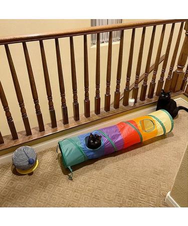 PAOPO 2-Way Collapsible Cat Tunnel Toy with Peek Hole and Ball - Interactive Cat Tube for Indoor Cats, Kittens, and Puppies - Perfect for Play and Chase - Buy Online on GoSupps.com