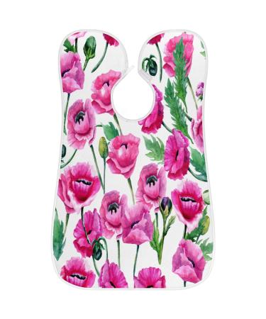 Watercolor Poppies Beard Bib Apron | Non-Stick Waterproof Hair Catcher for Men | Perfect Grooming Gift - Buy Online on GoSupps.com