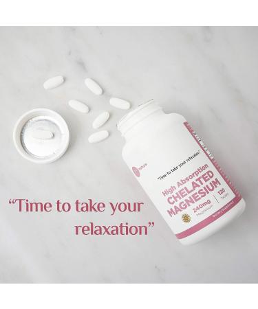 Lauf Nature Chelated Magnesium 240mg Tablets - Muscle Relaxation, Energy Production, Heart Health - 120 Count, Non-GMO, Vegan, Gluten-Free - Buy Online on GoSupps.com