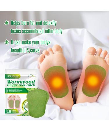 32PCS Wormwood Ginger Foot Pads Natural Herb Wormwood Foot Pads Anti Swelling Ginger Detox Foot Patch Ginger Foot Pads Improve Sleep - Buy Online on GoSupps.com