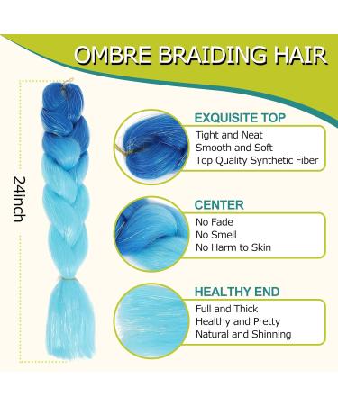 Ombre Braiding Hair Extensions | High Temperature Synthetic 24 Inch (Pack of 3) - C9-LSS | International Shipping Available - Buy Online on GoSupps.com