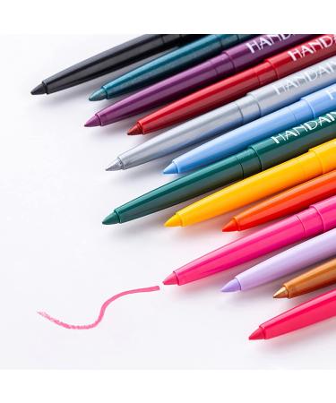 Anglicolor Colored Eyeliners Pen Retractable Gel Eyeliner Pencil Waterproof Smudge Matte Eyeliner Smooth Long Lasting Colourful Glitter Eye Liners for Wedding Party (Ded) - Buy Online on GoSupps.com