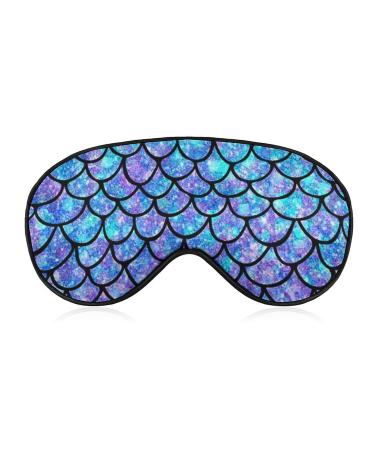 SEPTYK Ombre Mermaid Teal Purple Pattern Sleep Mask Eye Eyepatch Eyeshade with Elastic Strap Cover Sleeping for Men Women Kids